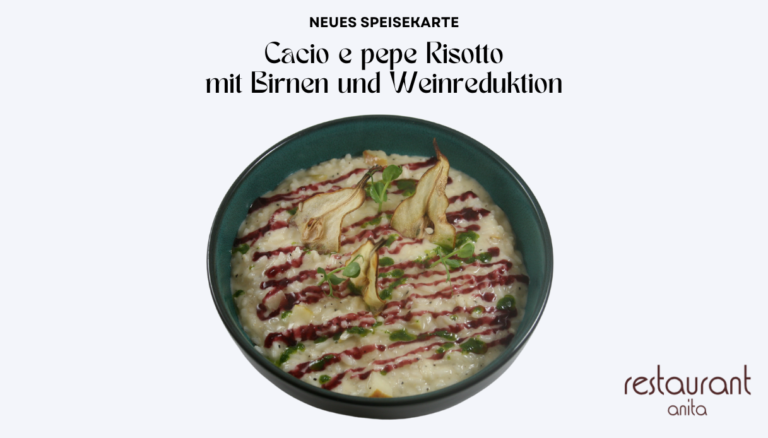 Cacio e pepe Risotto mit Primitivo-Weinreduktion: eine gastronomische Reise zwischen Tradition und Innovation